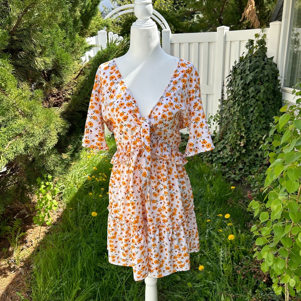 🌸SALE🌸Booboo Floral Tie Wrap Tea Dress Size 8